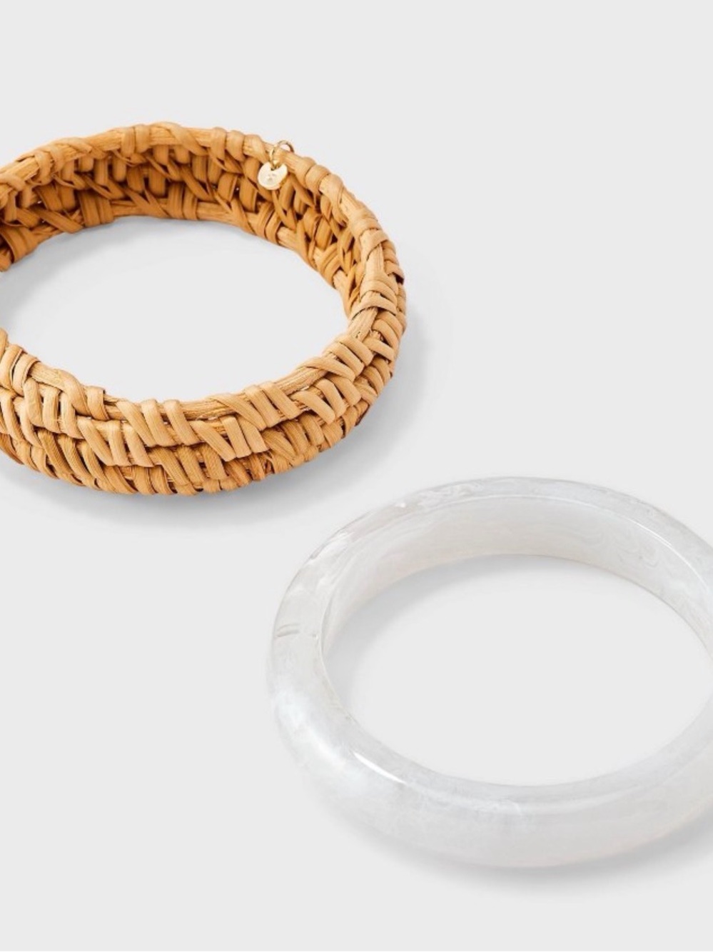 a new day White Resin and Woven Tan Bangle Set - Picture 4 of 8